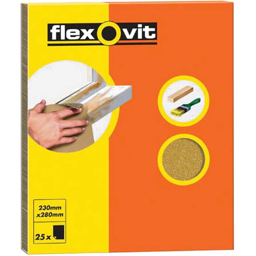 Flexovit Glasspaper Sheets Pack of 25 25 63642558238