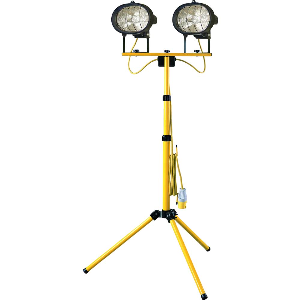 Faithfull Halogen Twin Site Light with Adjustable Stand 1000w 110v Faithfull Halogen Twin Site Light with Adjustable Stand 1000w 110v