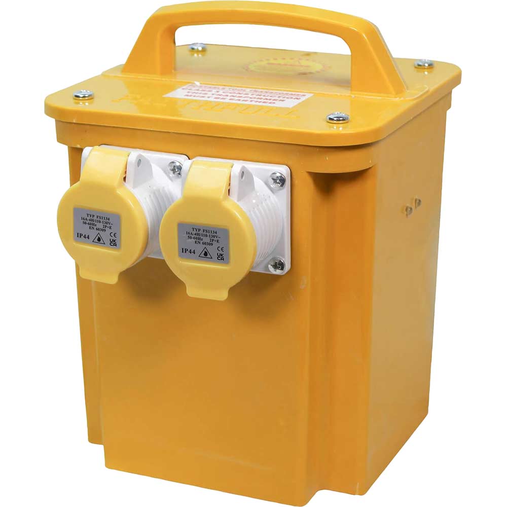 Faithfull 33Kva 240v to 110v Step Down Site Power Tool Transformer with 2 Sockets