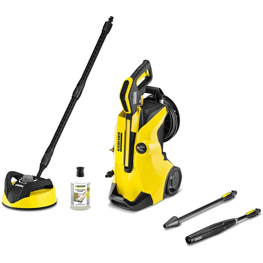 Karcher K4 Premium Full Control Pressure Washer with Patio Cleaner and Hose Reel 130 Bar