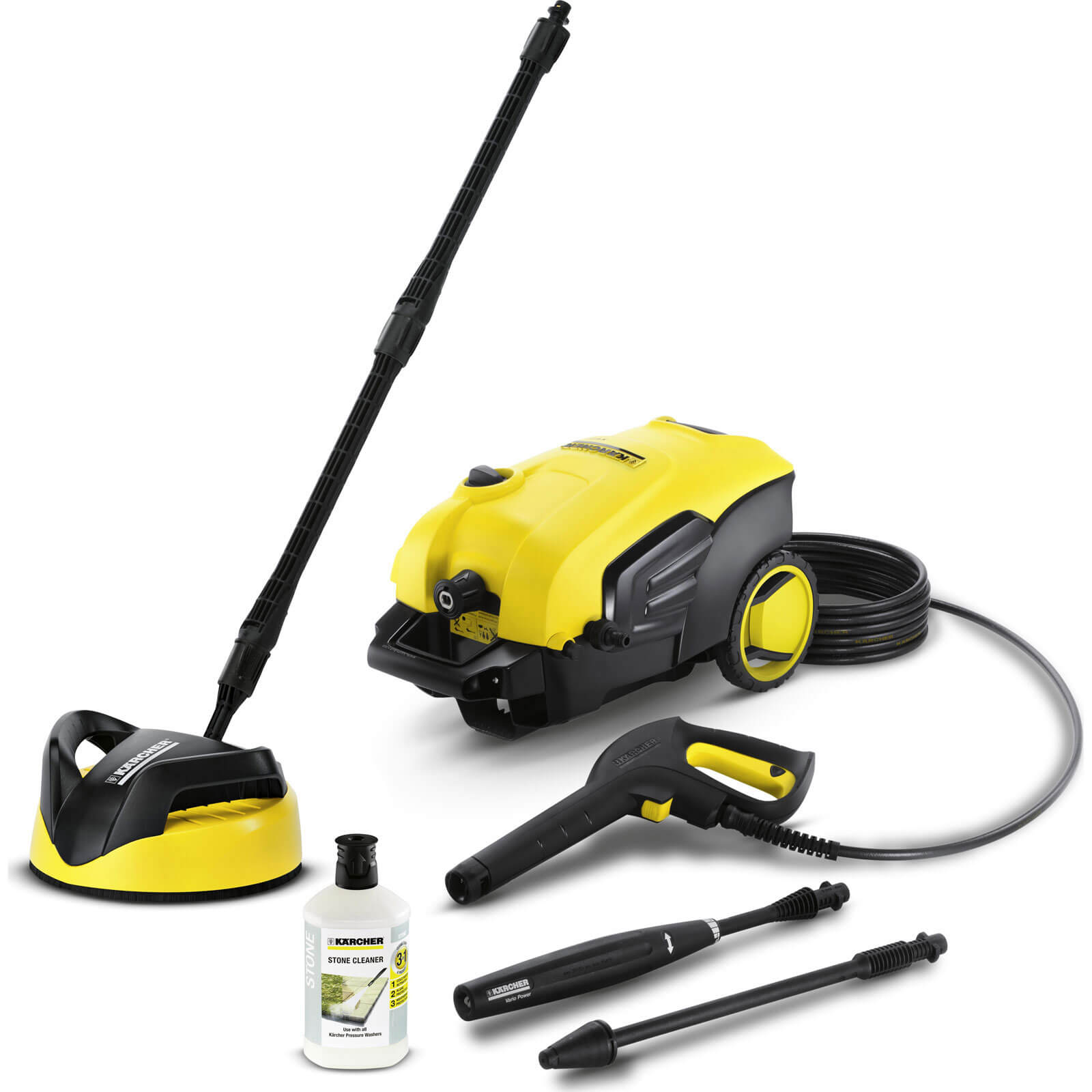 Karcher K5 Compact Home Water Cooled Pressure Washer with Patio Cleaner 145 Bar 2100w 240v