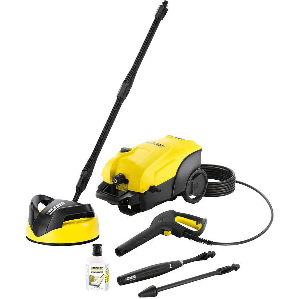 Karcher K4 Compact Home Water Cooled Pressure Washer with Patio Cleaner 130 Bar 1800w 240v