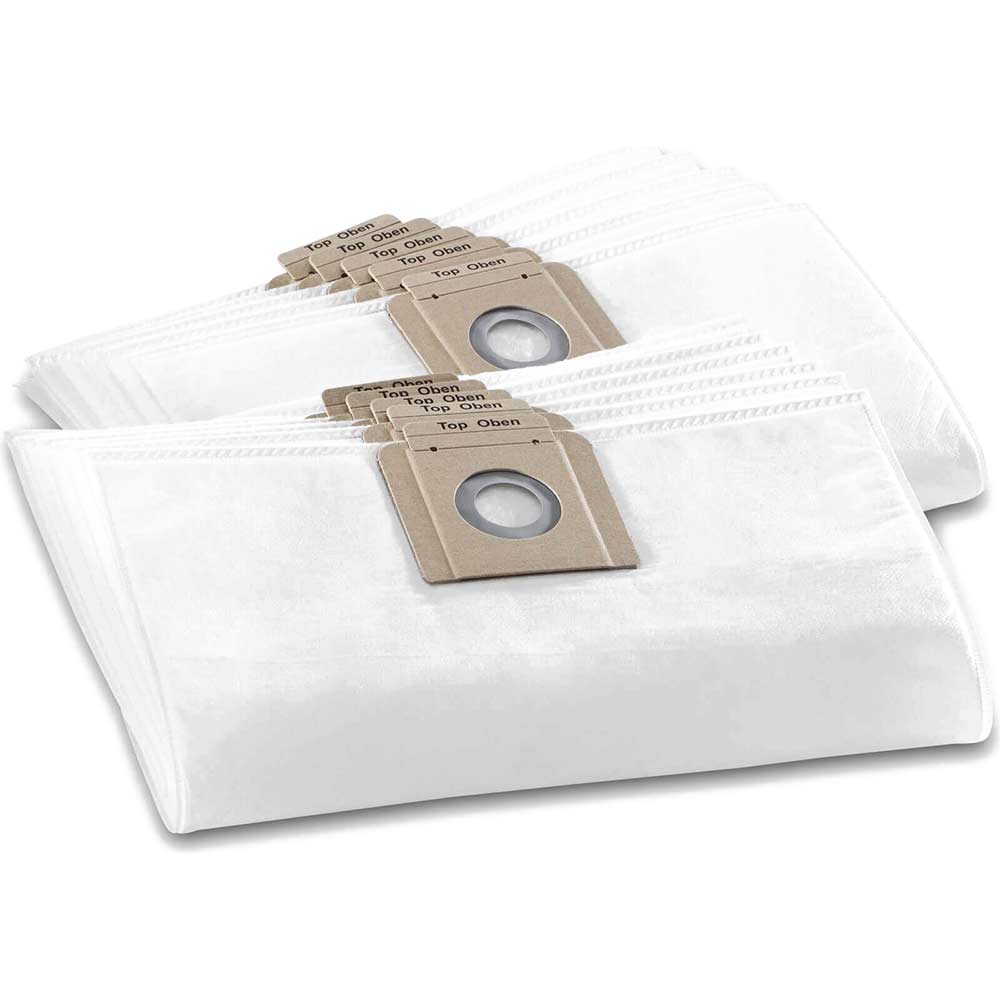 Karcher Pack of 10 Fleece Filter Bags for T10 and T12 Vacuum Cleaners