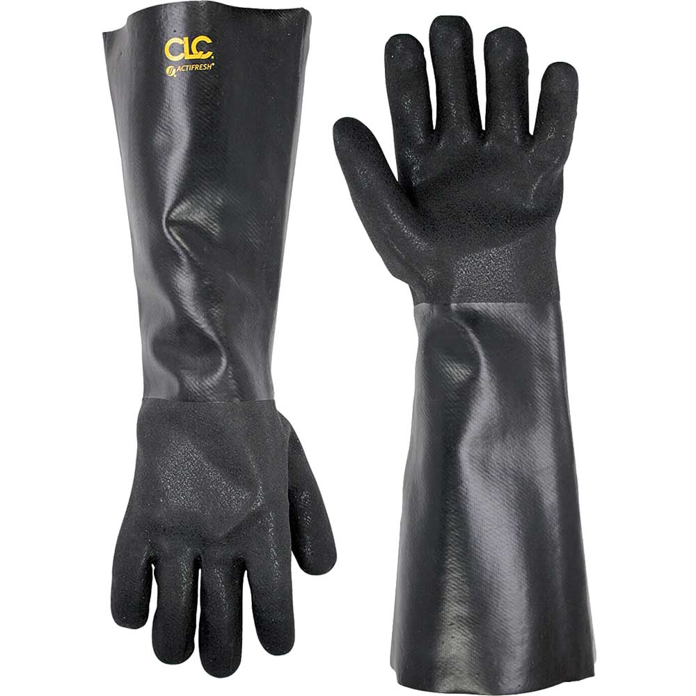 Dipco Chemprotec Latex Gauntlet Heavyweight Gloves 16 Black