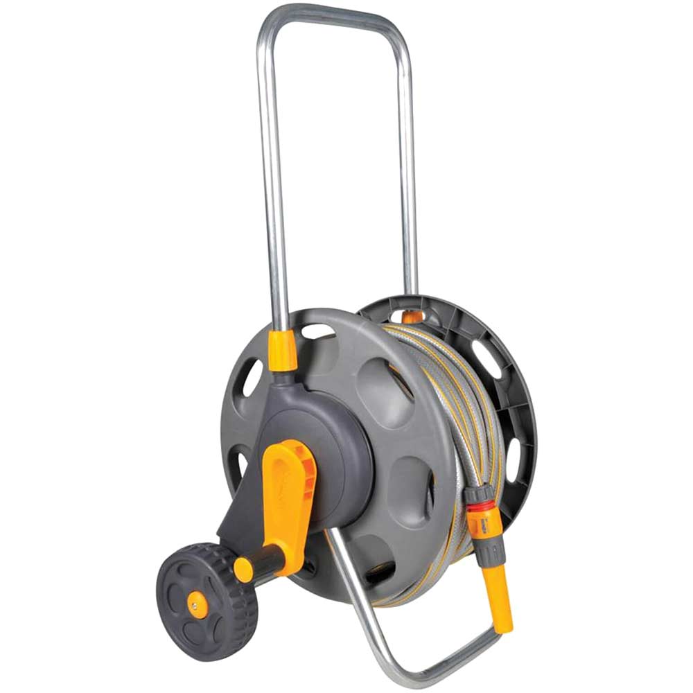 Hozelock 60 Metre Hose Cart with 25 Metre Hose Pipe and Connectors