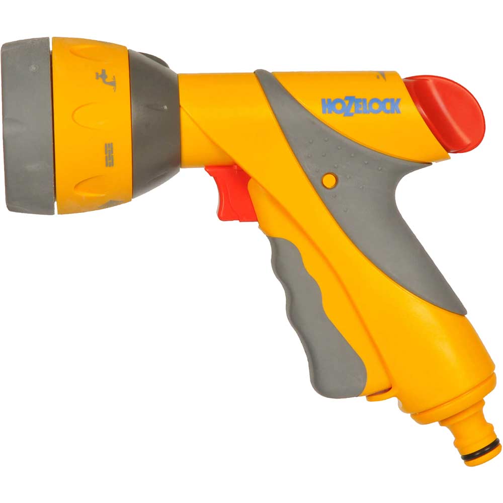 Hozelock 6 Pattern Multi Water Spray Gun Plus with Connector for Hose Pipes