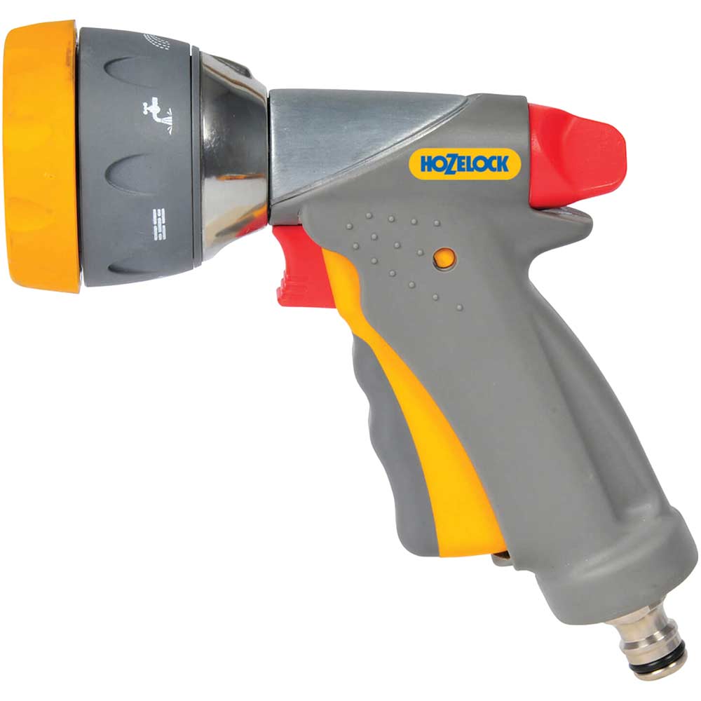 Hozelock Metal Multi Water Spray Gun Pro with 7 Spray Patterns for Hose Pipes