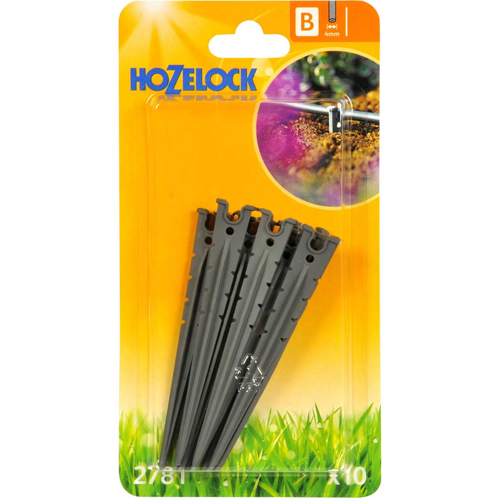 Hozelock Supply Hose Stake Pack of 10 for 4mm Auto Watering System
