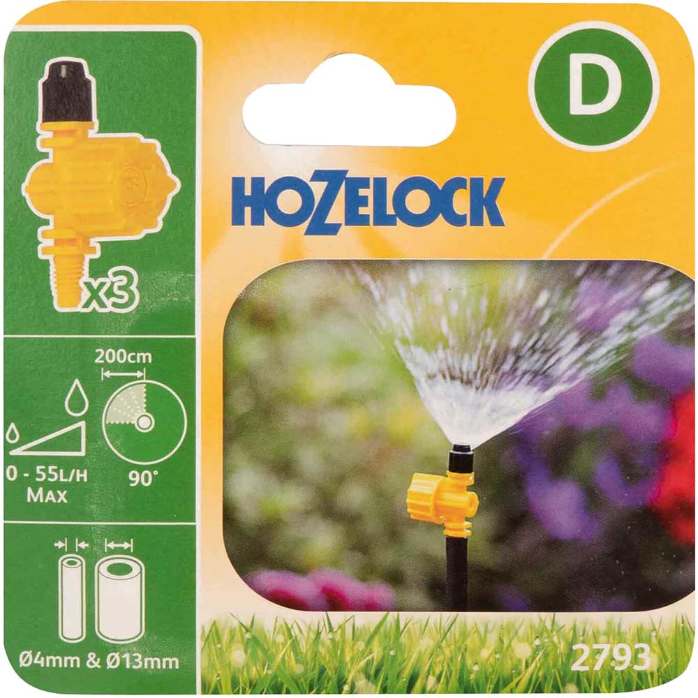 Hozelock 90 Adjustable Microjet Pack of 3 for 4mm Auto Watering System