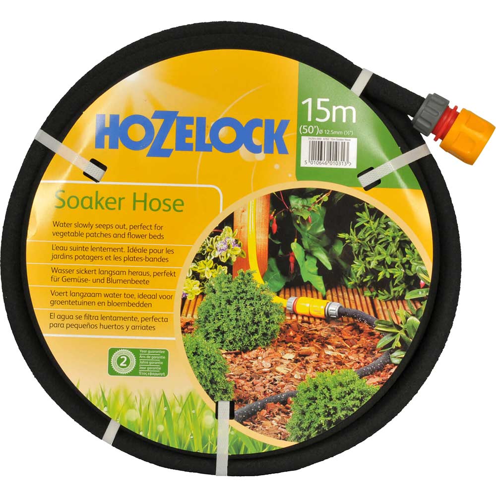 Hozelock 15 Metre Porous Soaker Hose Pipe 125mm 12 with Connectors
