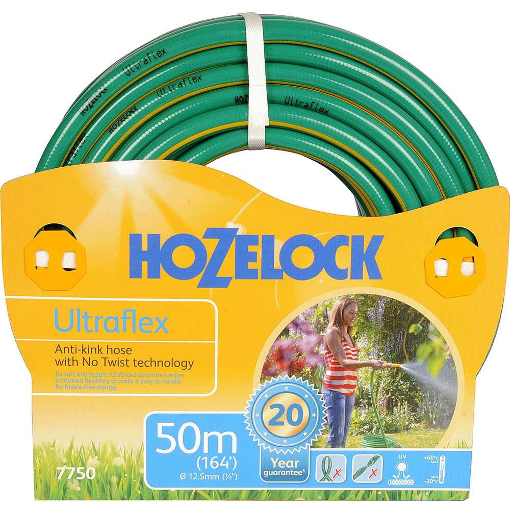 Hozelock 50 Metre Ultraflex AntiKink and AntiTwist Hose Pipe 125mm 12