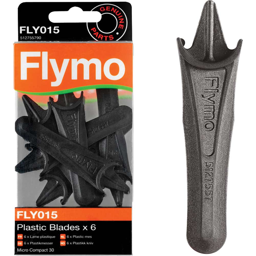 Flymo FLY015 Replacement Plastic Blades for Micro Compact Lawnmowers Pack of 6