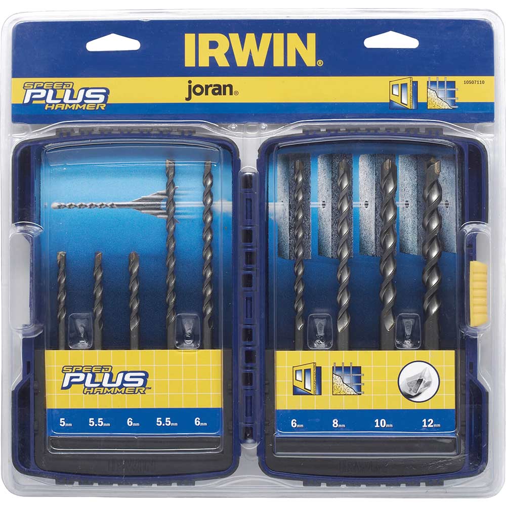 Irwin Joran 9 Piece Speedhammer SDS Plus Drill Bit Set 5 12mm
