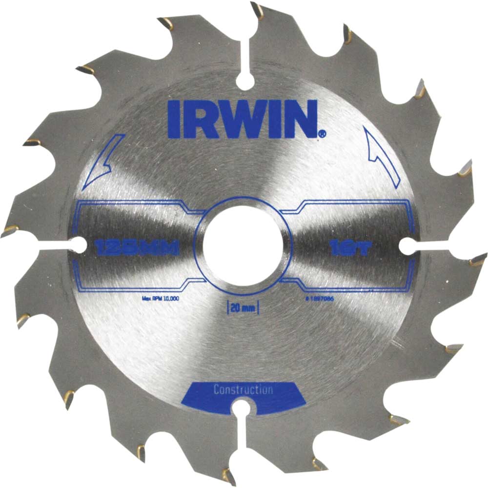 Irwin ATB Circular Saw Blade 125mm x 20mm Bore 16 Teeth