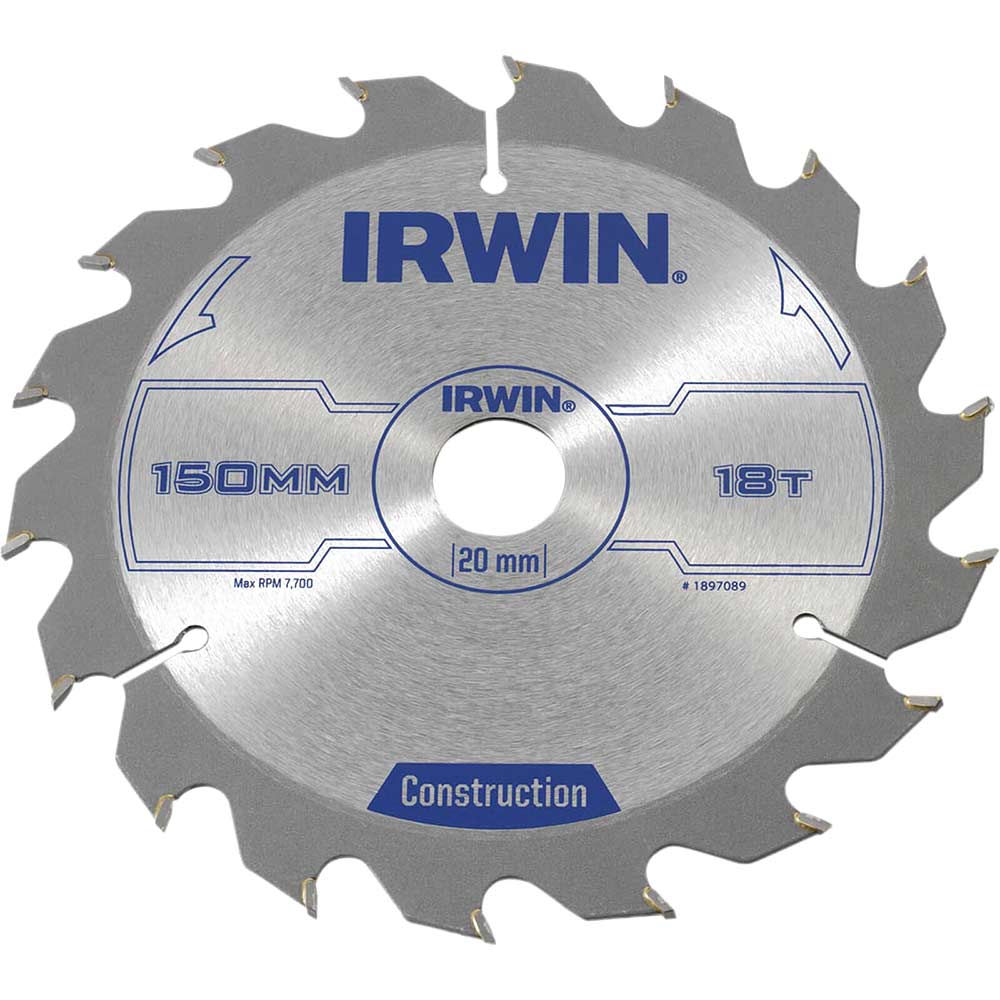 Irwin ATB Circular Saw Blade 150mm x 20mm Bore 18 Teeth