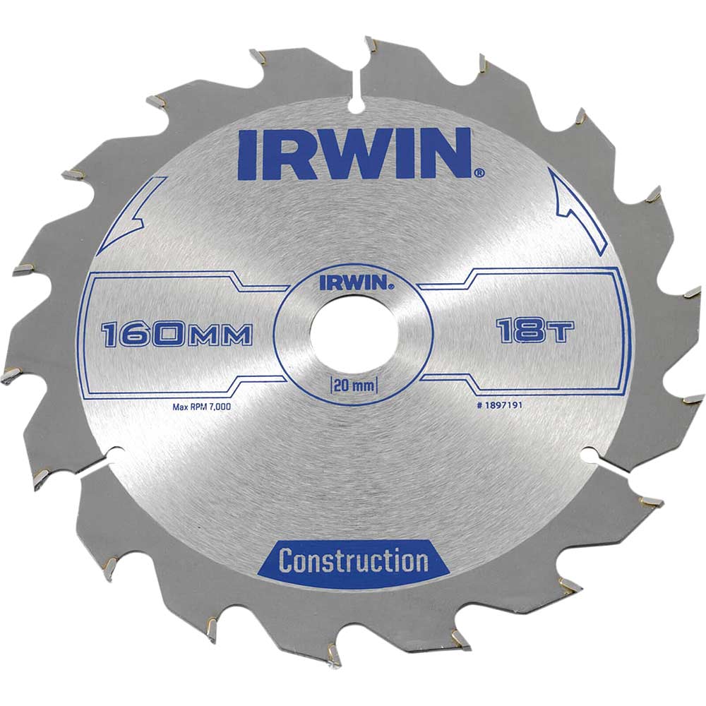 Irwin ATB Circular Saw Blade 160mm x 20mm Bore 18 Teeth