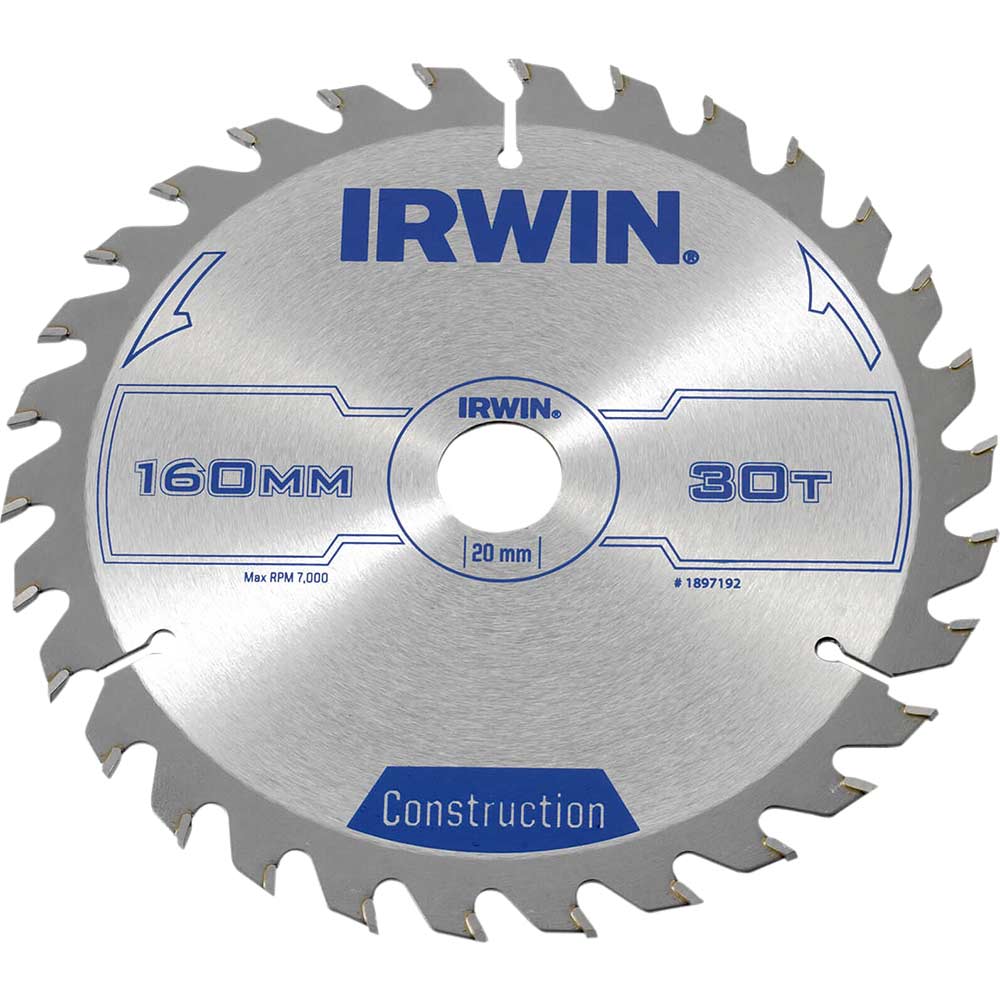 Irwin ATB Circular Saw Blade 160mm x 20mm Bore 30 Teeth