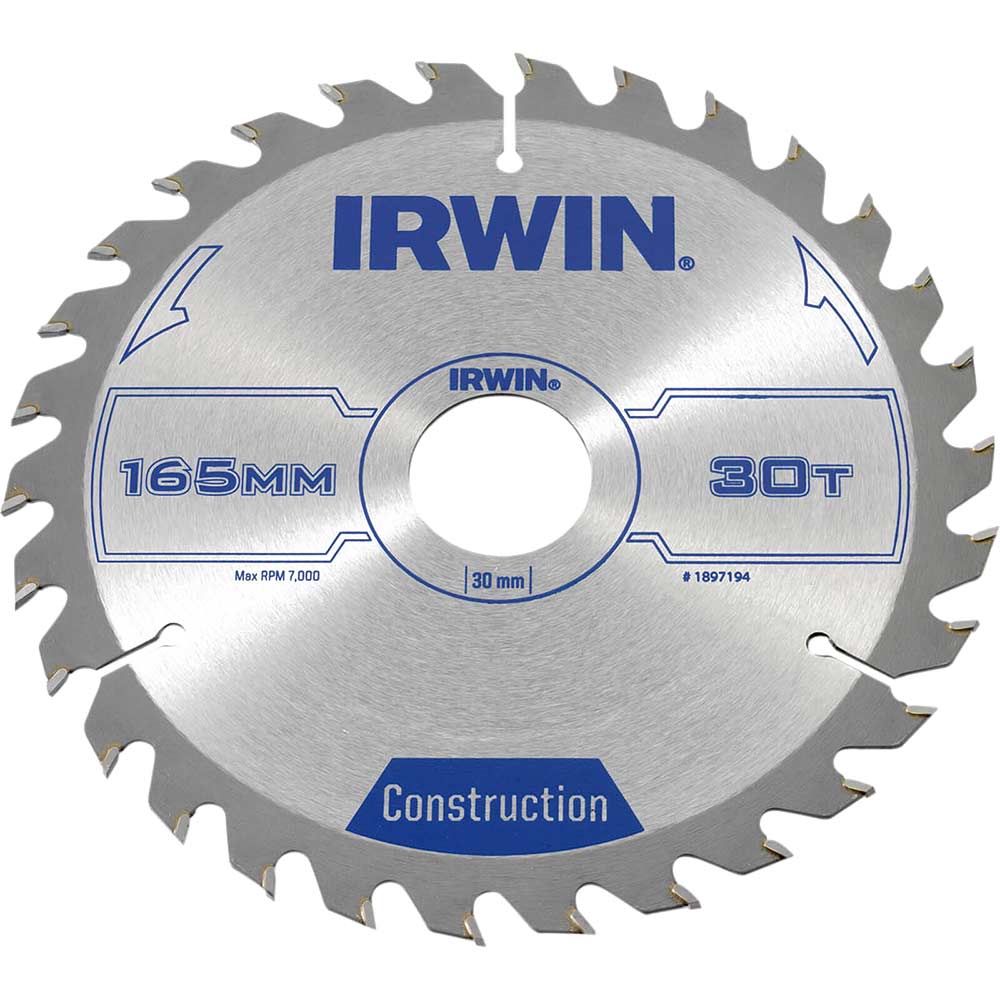 Irwin ATB Circular Saw Blade 165mm x 30mm Bore 30 Teeth
