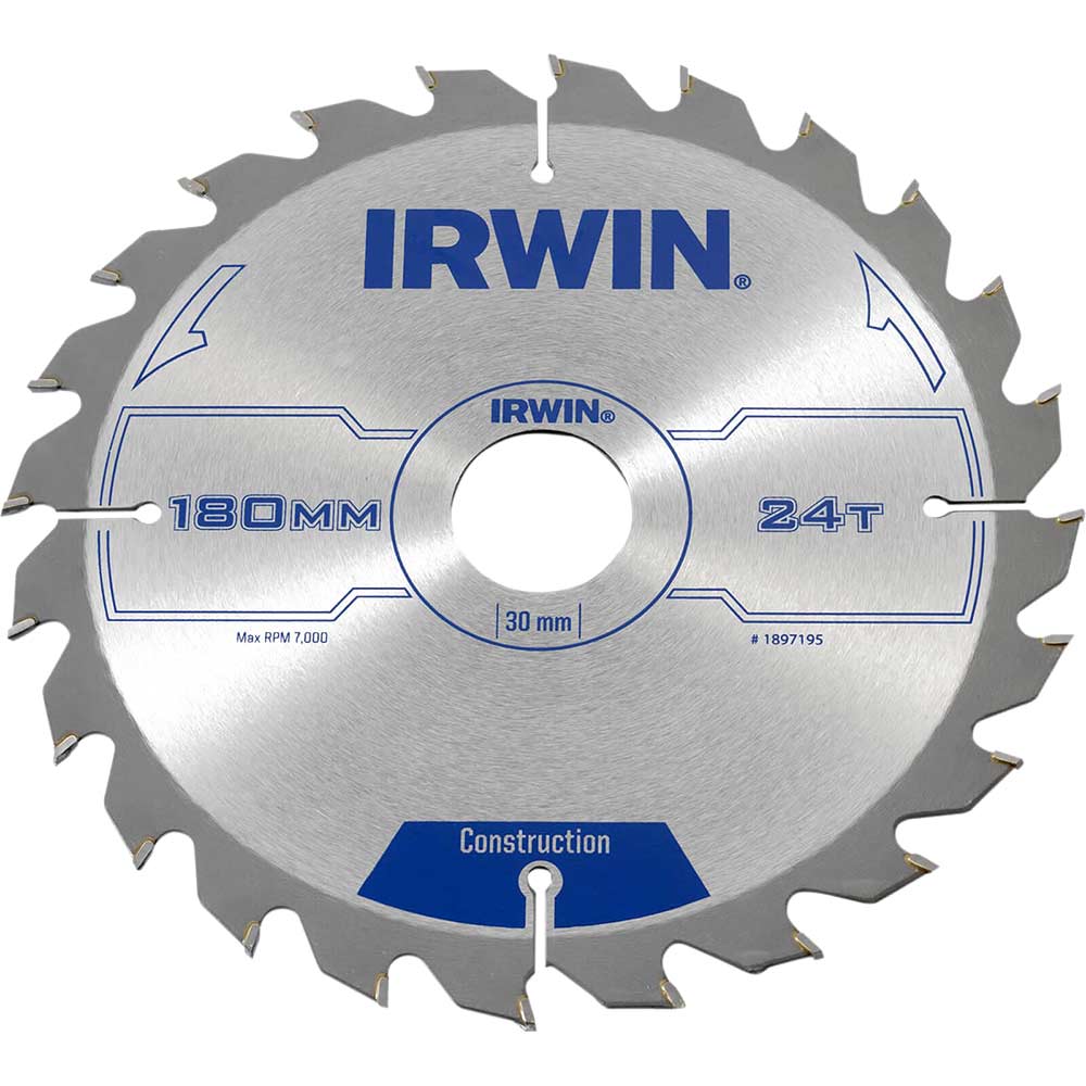 Irwin ATB Circular Saw Blade 180mm x 30mm Bore 24 Teeth