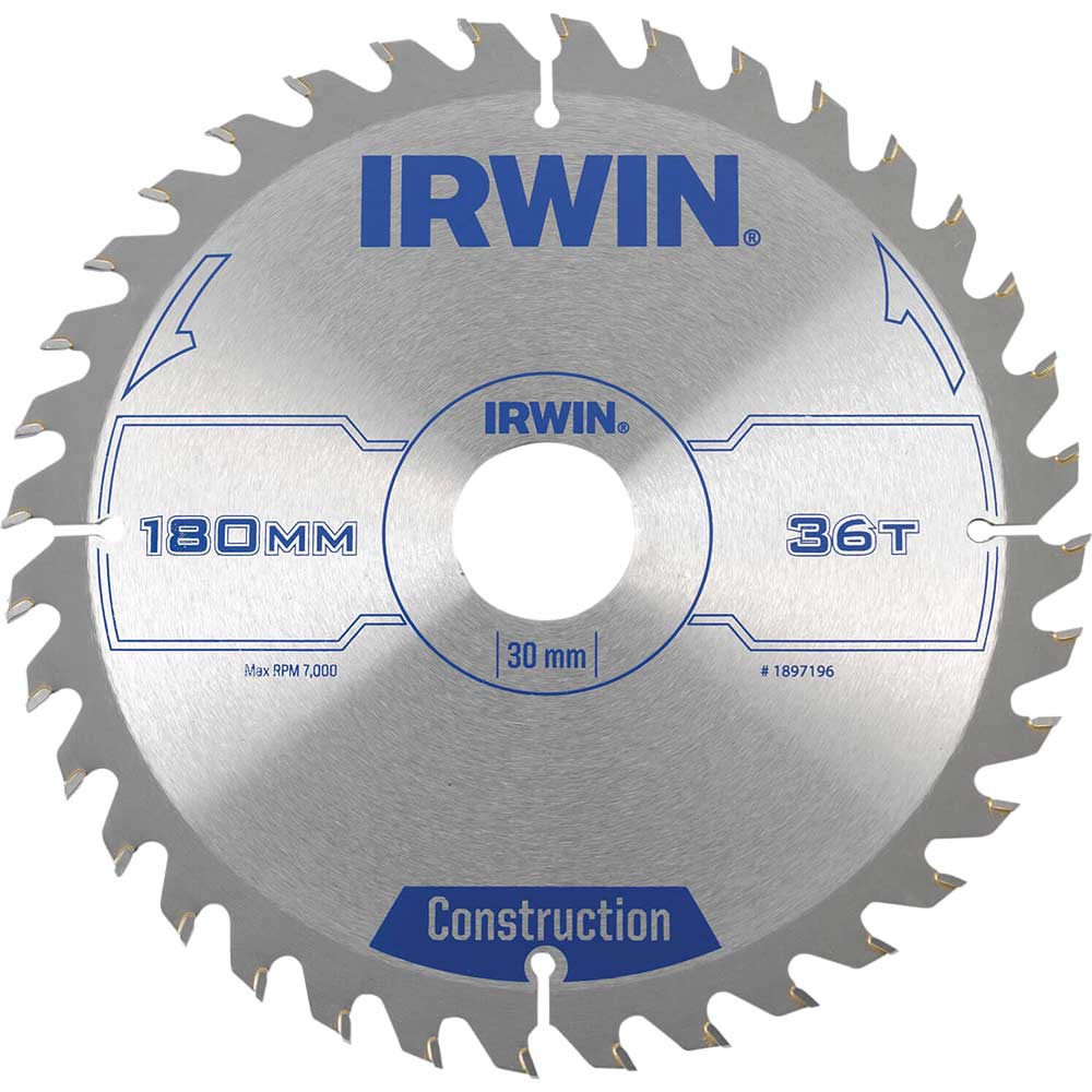 Irwin ATB Circular Saw Blade 180mm x 30mm Bore 36 Teeth