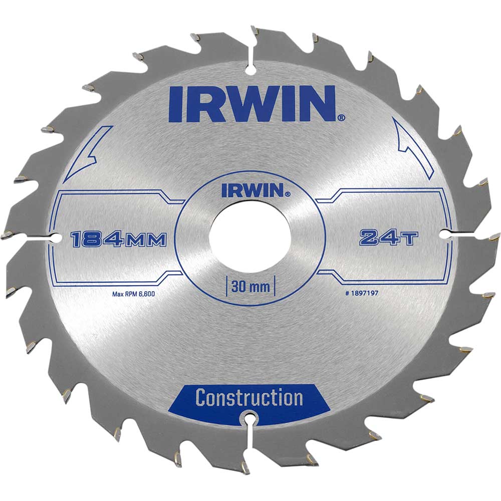 Irwin ATB Circular Saw Blade 184mm x 30mm Bore 24 Teeth