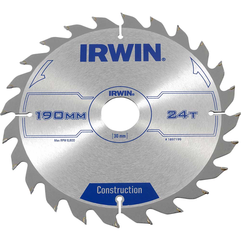 Irwin ATB Circular Saw Blade 190mm x 30mm Bore 24 Teeth