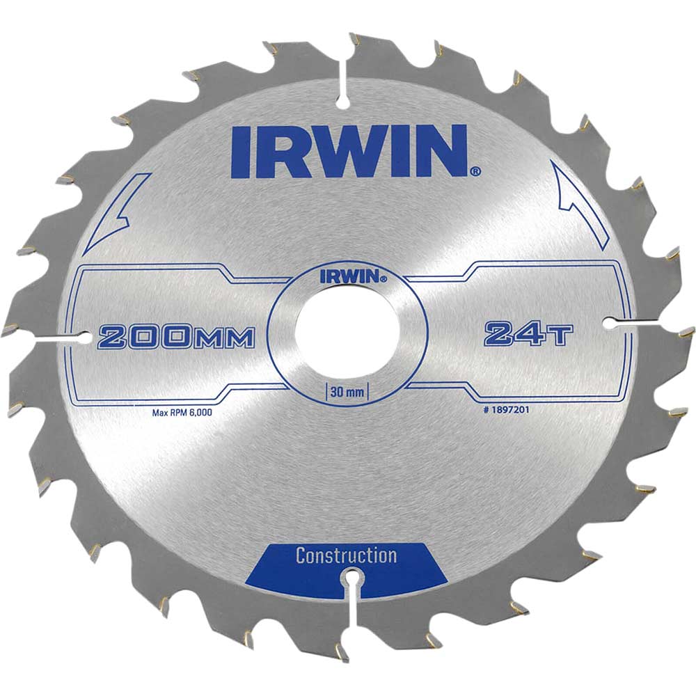 Irwin ATB Circular Saw Blade 200mm x 30mm Bore 24 Teeth