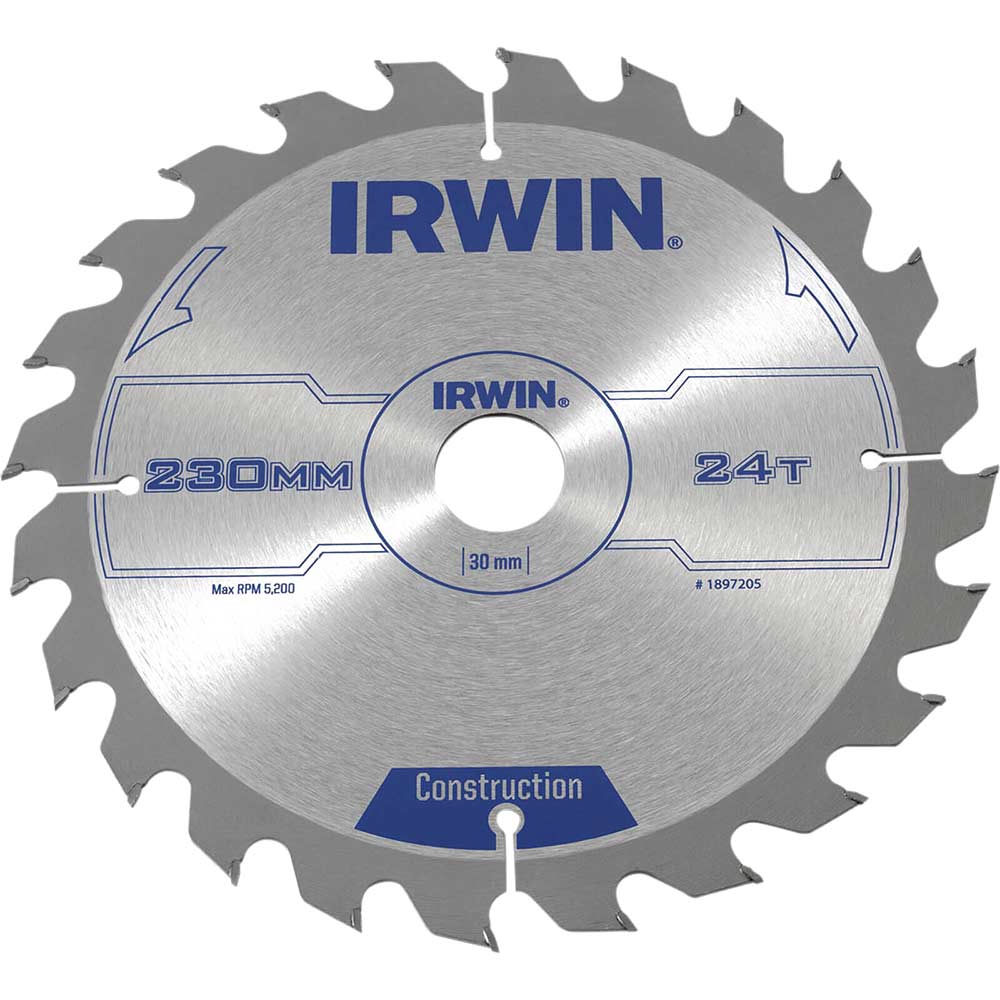 Irwin ATB Circular Saw Blade 230mm x 30mm Bore 24 Teeth