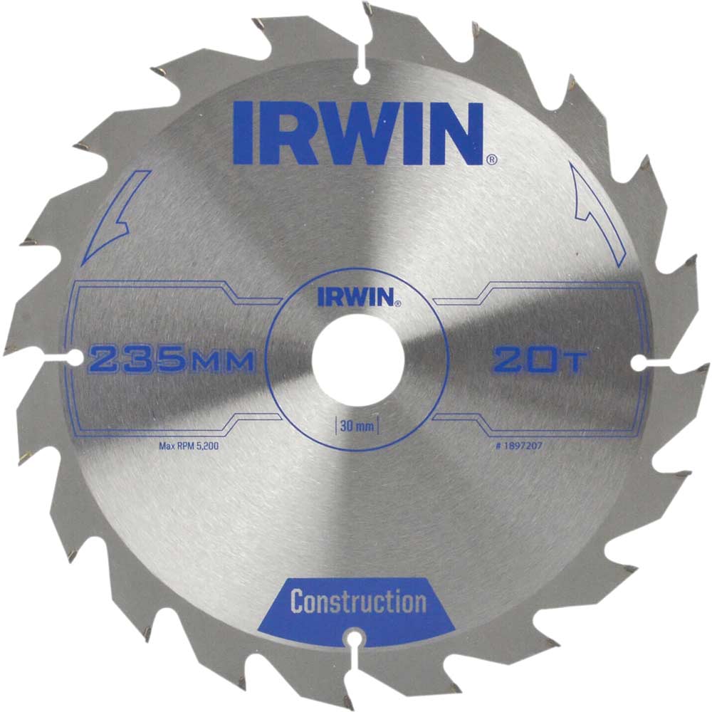 Irwin ATB Circular Saw Blade 235mm x 30mm Bore 20 Teeth