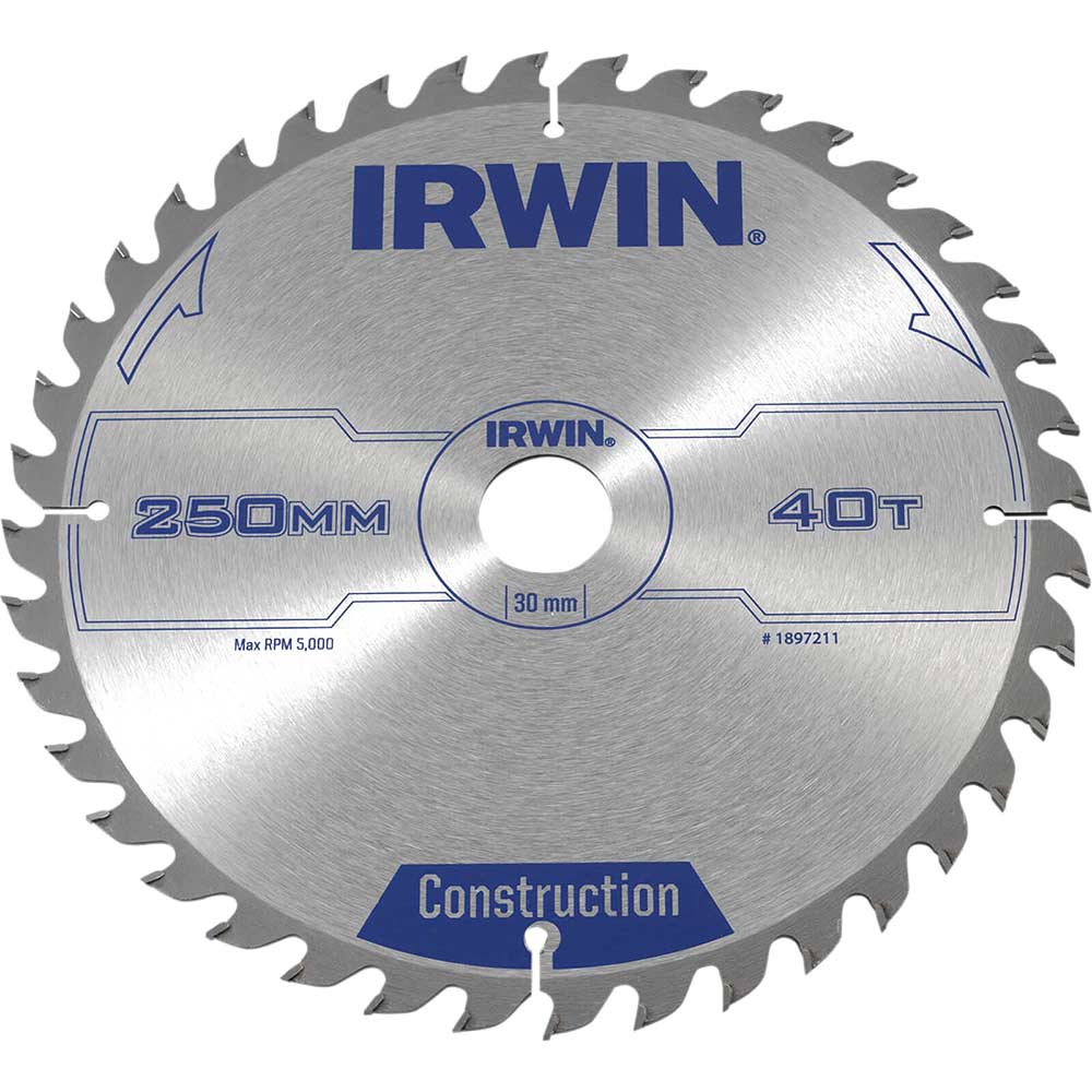 Irwin ATB Circular Saw Blade 250mm x 30mm Bore 40 Teeth