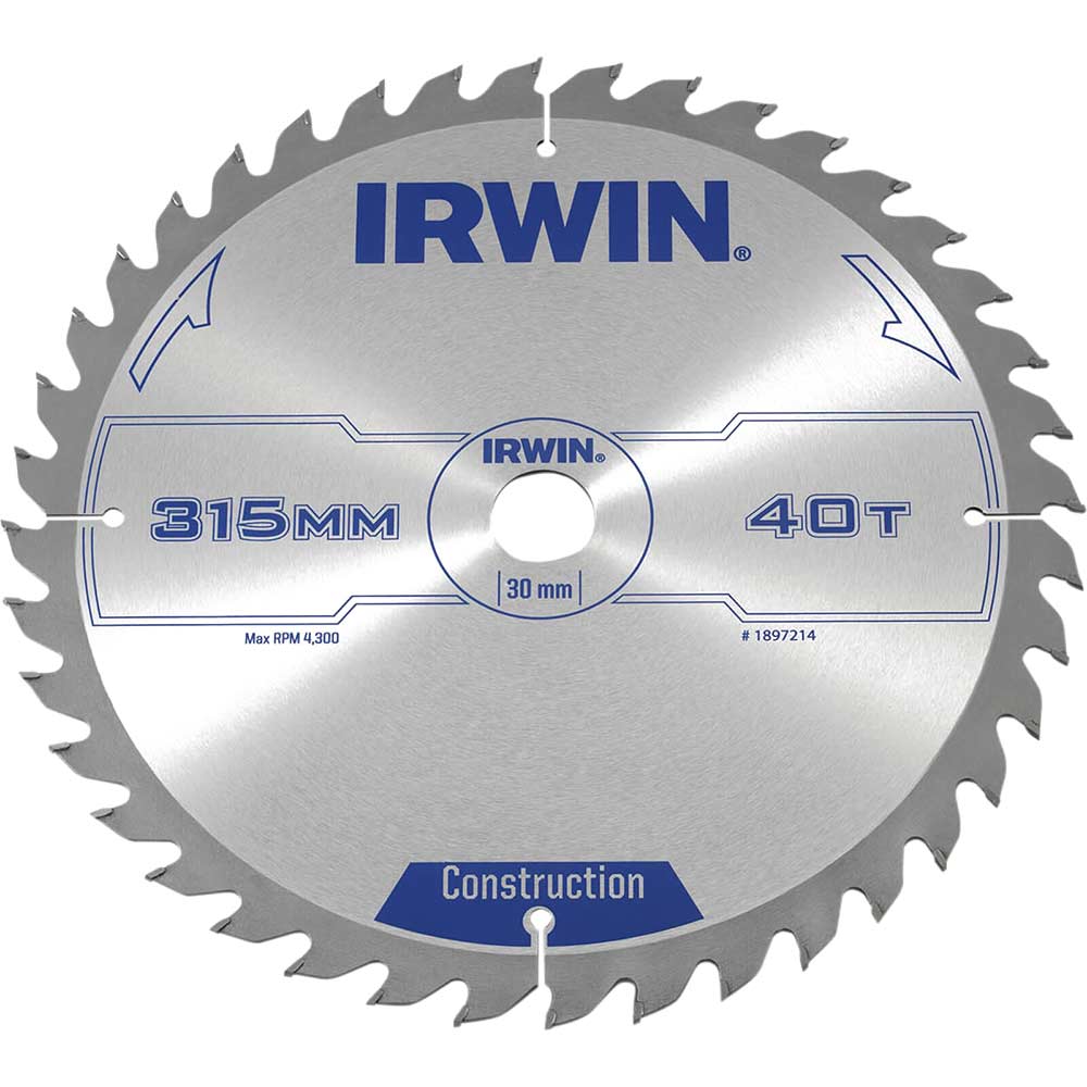 Irwin ATB Circular Saw Blade 315mm x 30mm Bore 40 Teeth