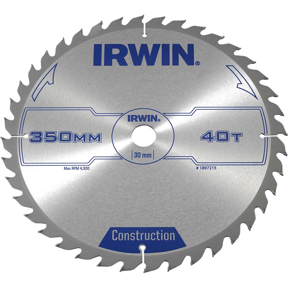 Irwin ATB Circular Saw Blade 350mm x 30mm Bore 40 Teeth