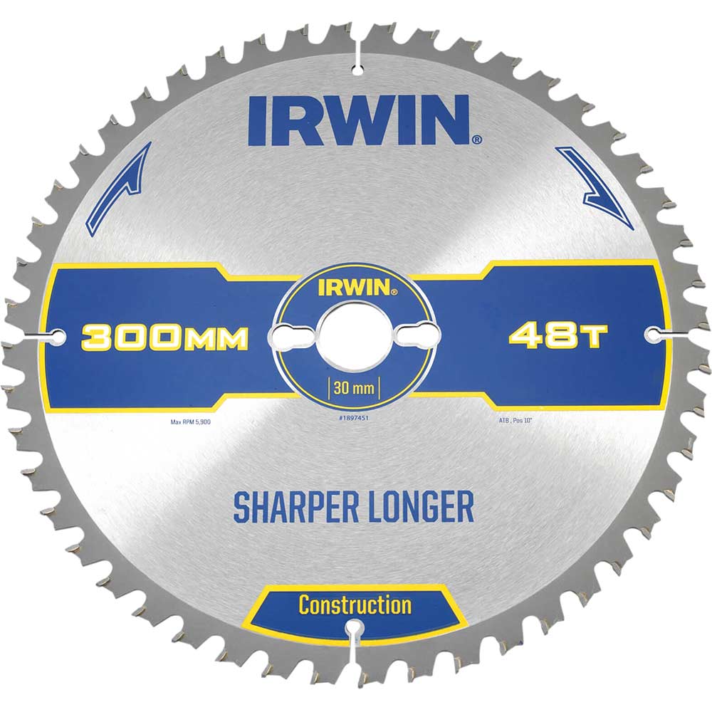 Irwin Construction ATB Circular Saw Blade 300mm x 30mm Bore 48 Teeth
