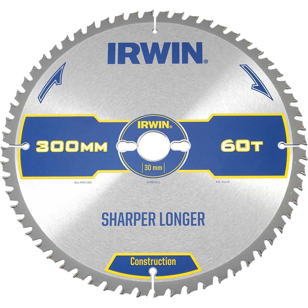 Irwin Construction ATB Circular Saw Blade 300mm x 30mm Bore 60 Teeth