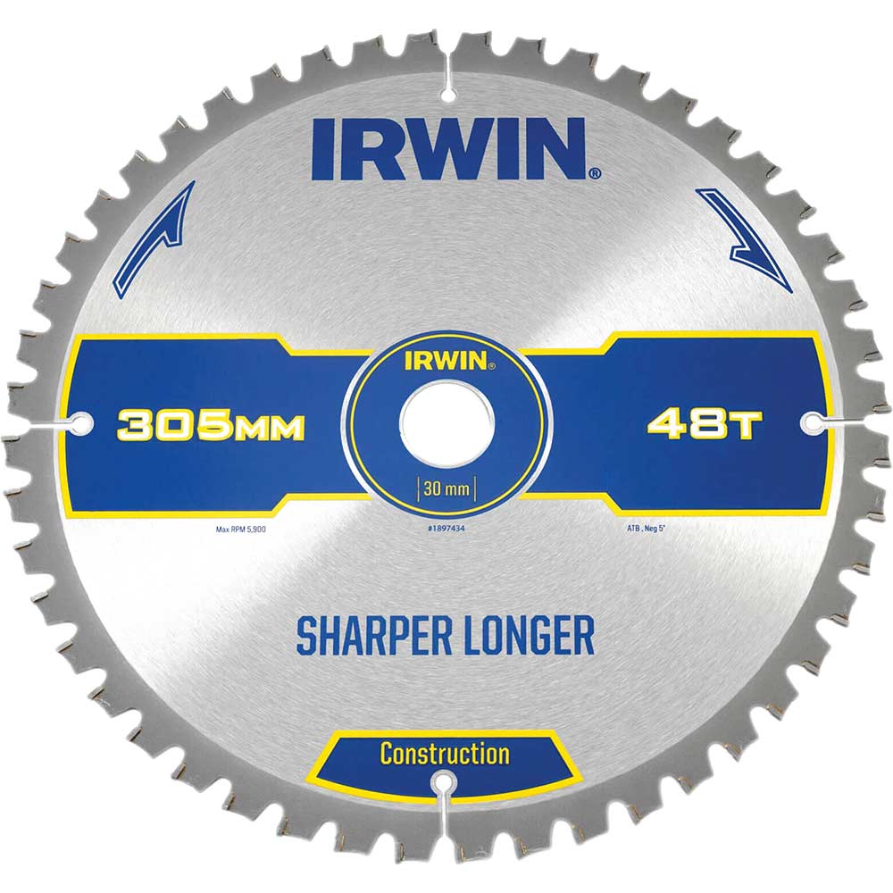 Irwin Construction ATB Circular Saw Blade 305mm x 30mm Bore 48 Teeth
