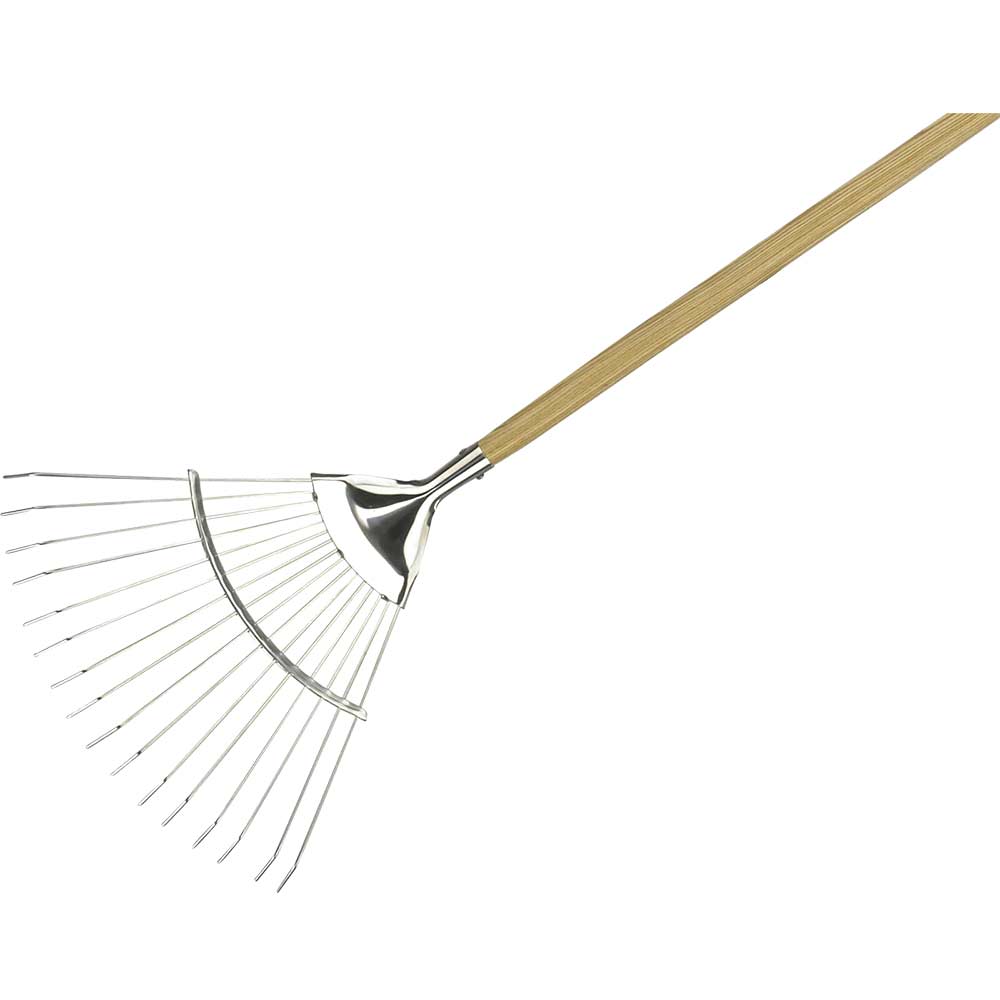 Kent and Stowe Long Handled Stainless Steel Lawn and Leaf Rake 17 Metre Long