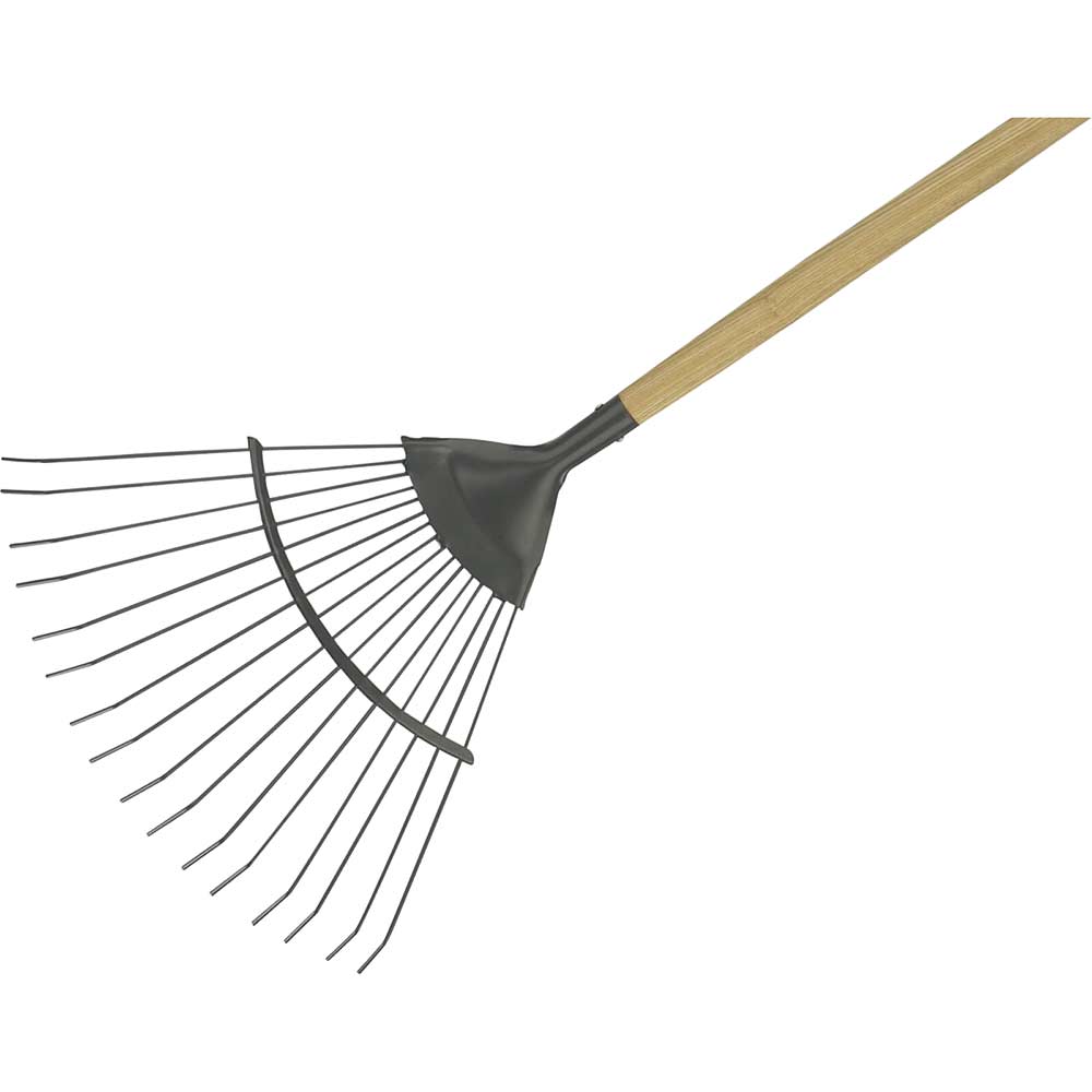 Kent and Stowe Long Handled Carbon Steel Lawn and Leaf Rake 17 Metre Long