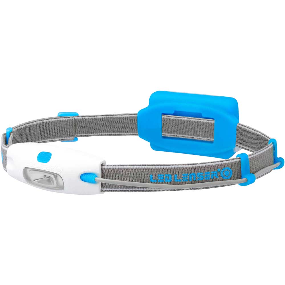 LED Lenser NEO LED Head Torch with Rear Red Blinkers Blue 90 Lumens