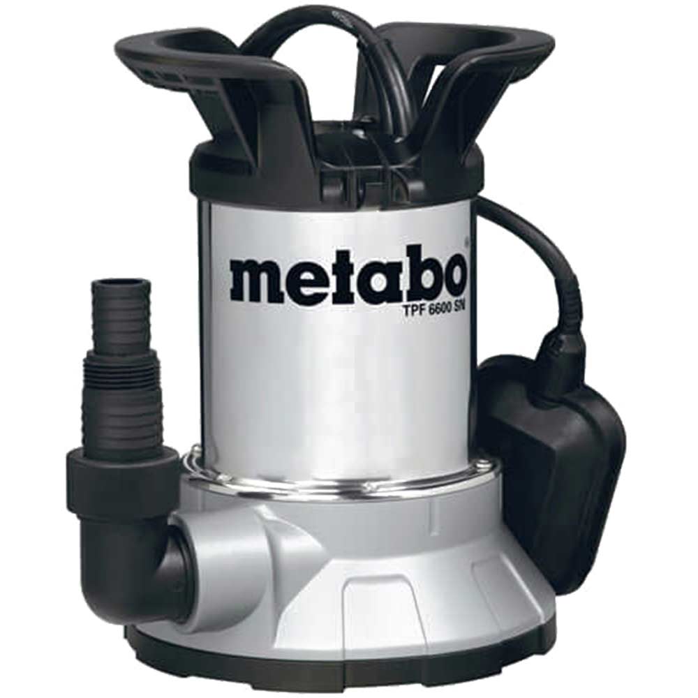 Metabo TPF 6600SN Low Intake Stainless Steel Submersible Clean Water Pump with Float Switch 6 Metre Lift 6600 Litre Hour Max Flow 450w 240v