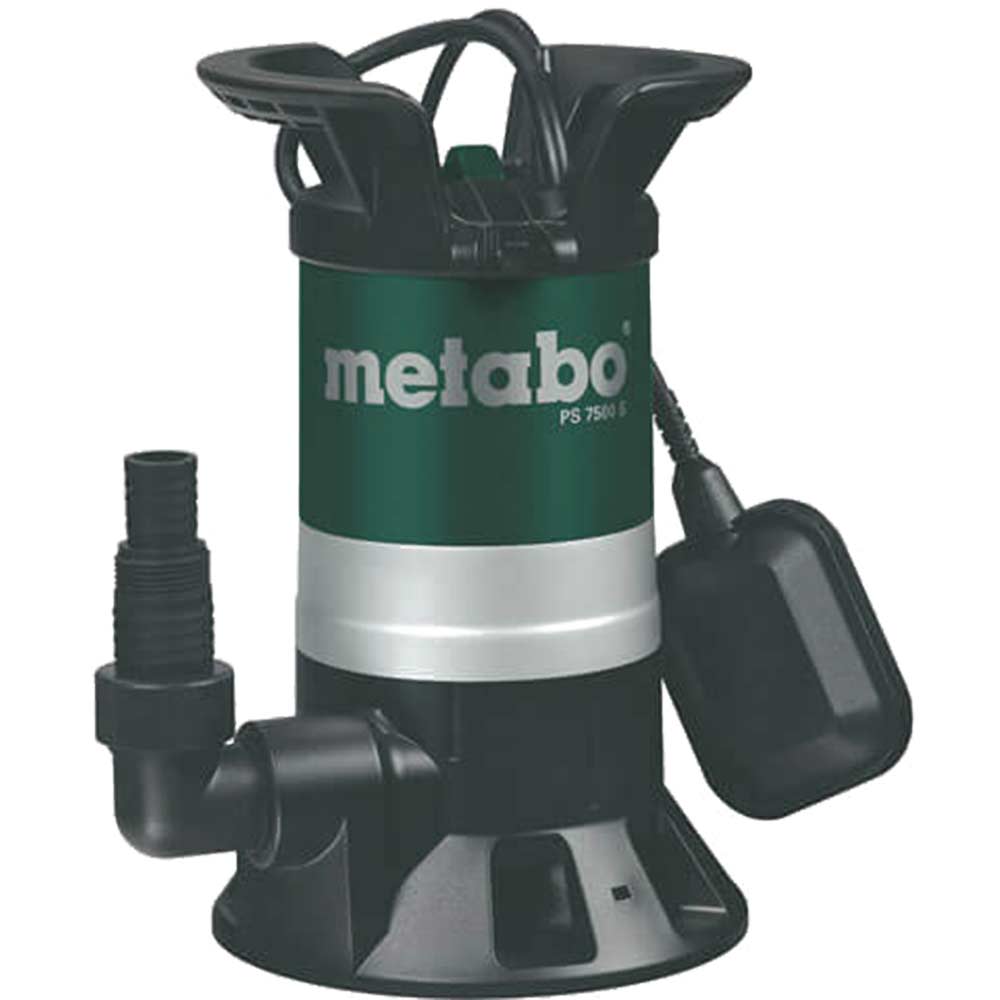 Metabo PS 7500S Submersible Dirty Water Pump with Float Switch 5 Metre Lift 7500 Litre Hour Max Flow 450w 240v