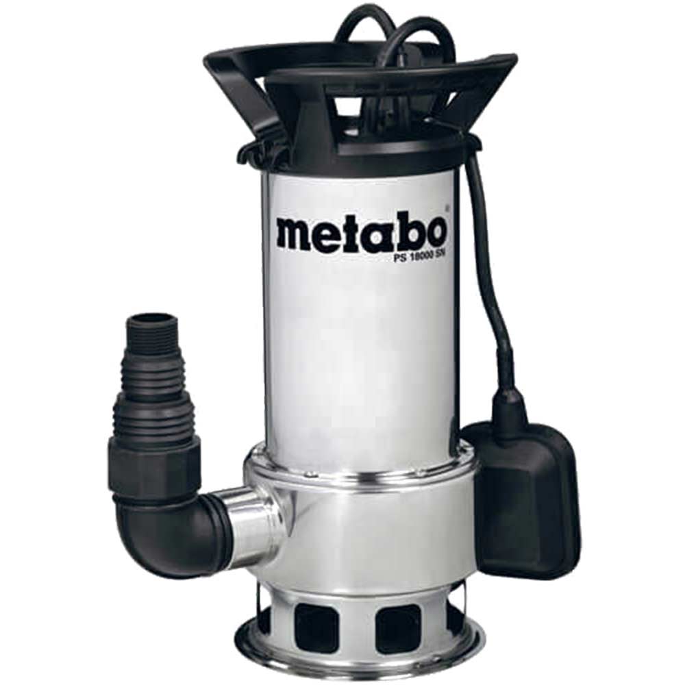 Metabo PS 18000SN Stainless Steel Submersible Dirty Water Pump with Float Switch 11 Metre Lift 18000 Litre Hour Max Flow 1100w 240v