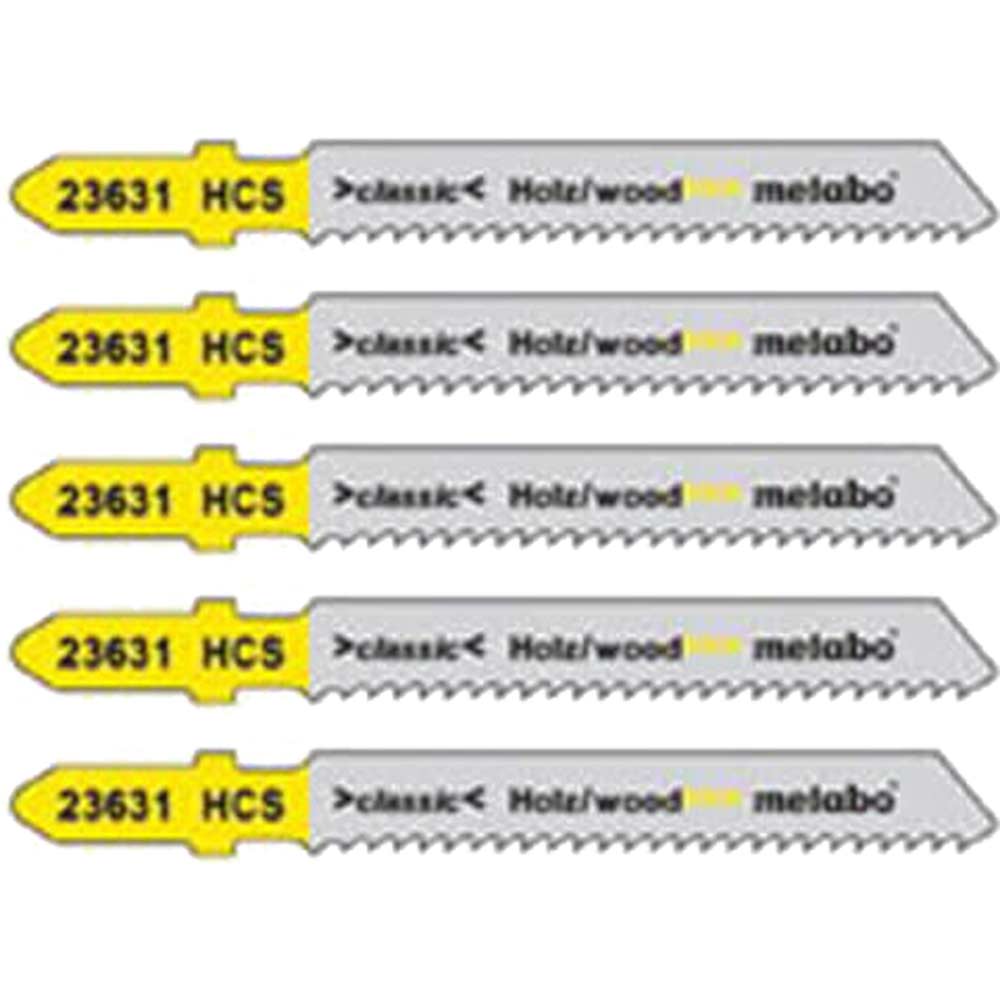 Metabo 5 Piece HCS Professional Jigsaw Blades for Wood