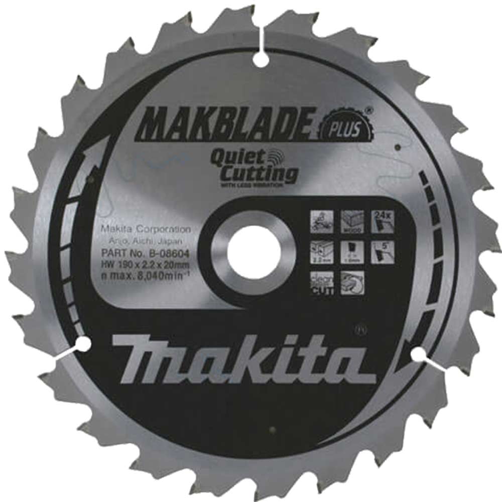 Makita Makblade Plus Mitre Saw Blade 190mm x 24 Teeth 20mm Bore