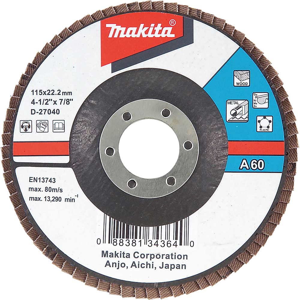Makita Flap Disc 115mm Zirconium 60 Grit Medium