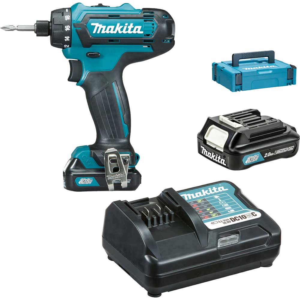 Makita DF031DWAE 108v Cordless CXT Drill Driver with 2 Lithium Ion Batteries 2ah