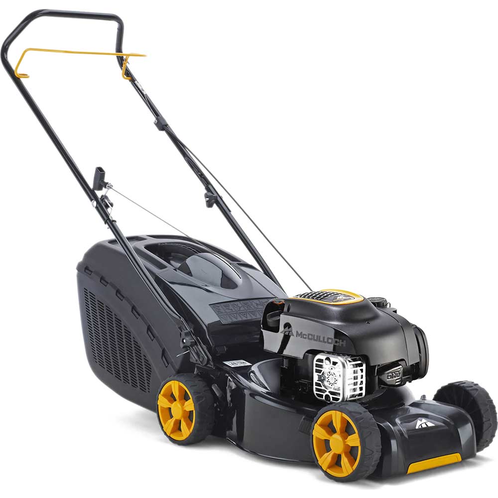 McCulloch M40125 Push Petrol Rotary Lawnmower 400mm Cut with Steel Deck and Briggs and Stratton 450E 125cc Engine