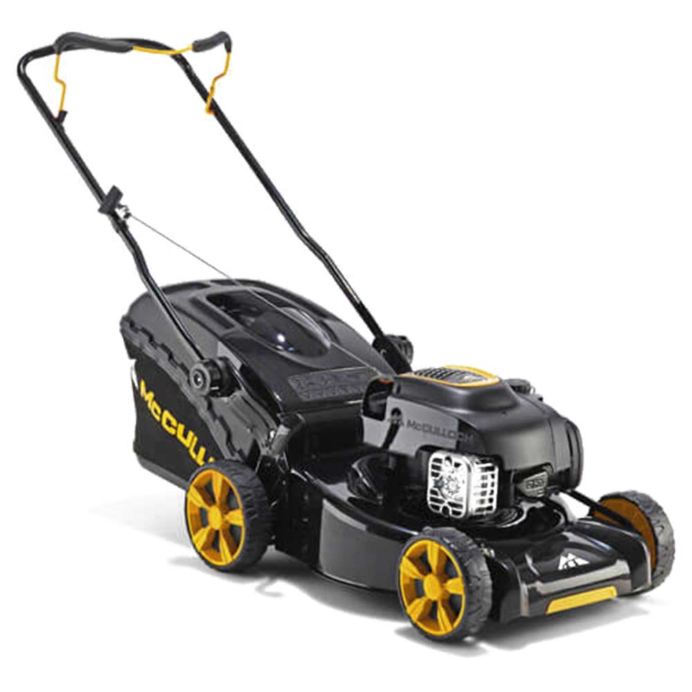 McCulloch M46125 Push Petrol Rotary Lawnmower 460mm Cut with Deep Steel Deck and Briggs and Stratton 450e 125cc Engine