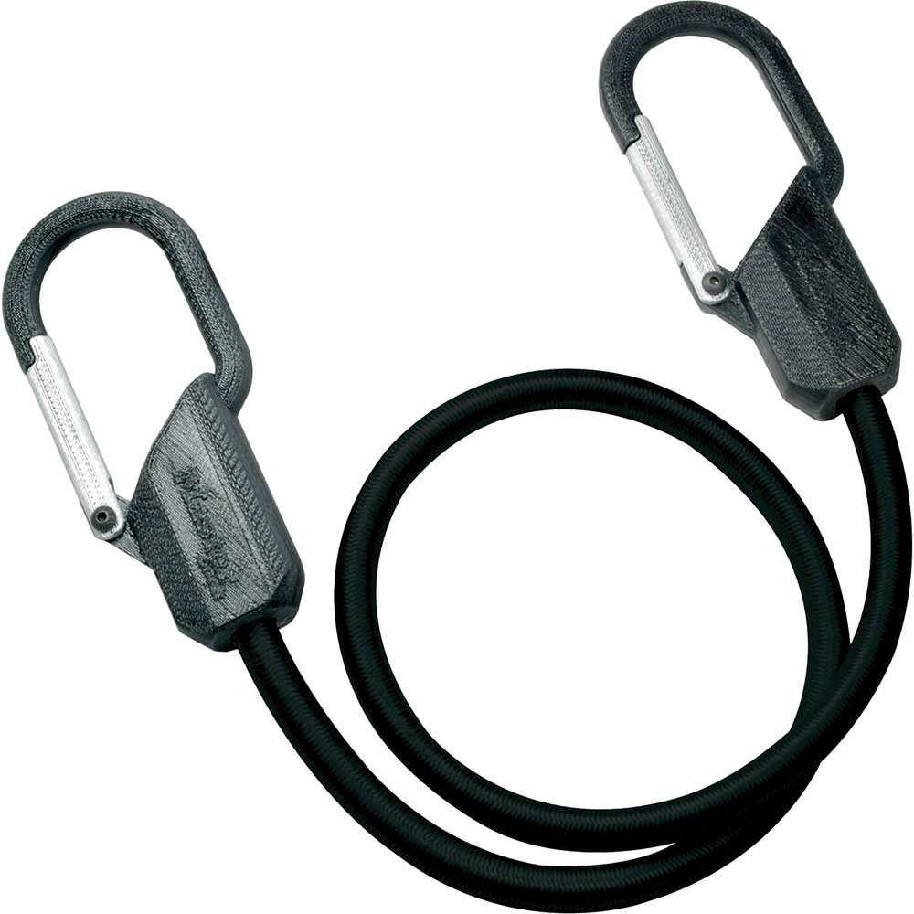 masterlock 800mm bungee cord carabiner black 64kg capacity