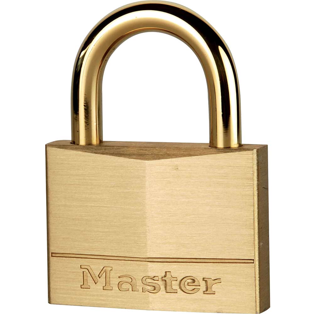 Masterlock 50mm Solid Brass Padlock with Brass Plated Shackle