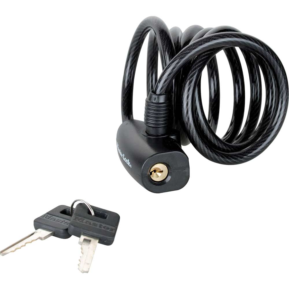 MasterLock Self Coiling Keyed Cable Lock 18 Metre x 8mm MasterLock Self Coiling Keyed Cable Lock 18 Metre x 8mm